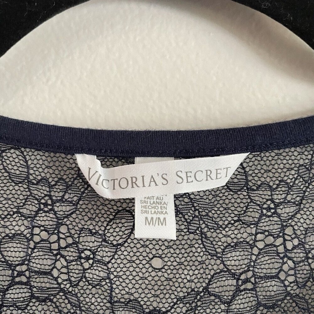Victoria’s Secret Wmn M Navy Blue Sleeveless Lacy Top Padded Fit & Flare Dress - Picture 6 of 10